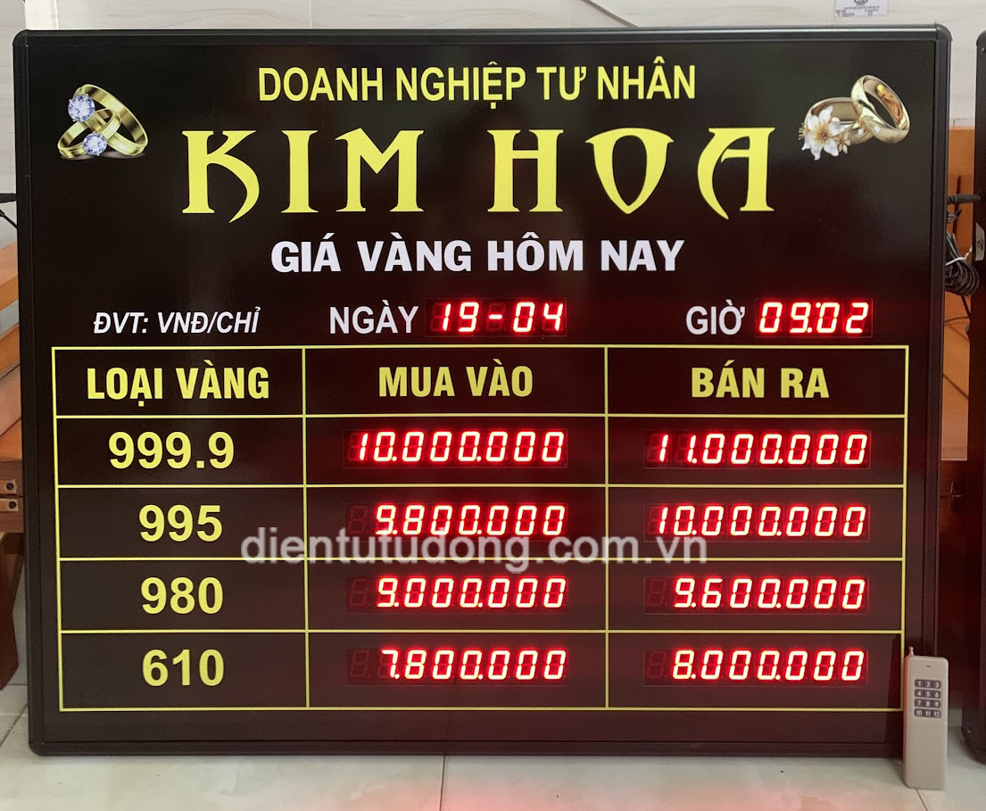 Bảng giá vàng hôm nay